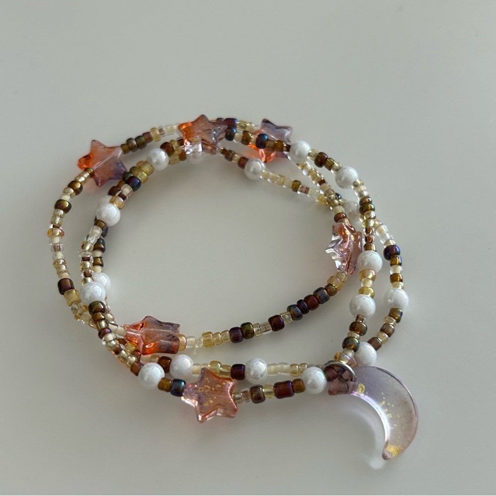 Cute Beaded Stretch Bracelet Stack Set - New